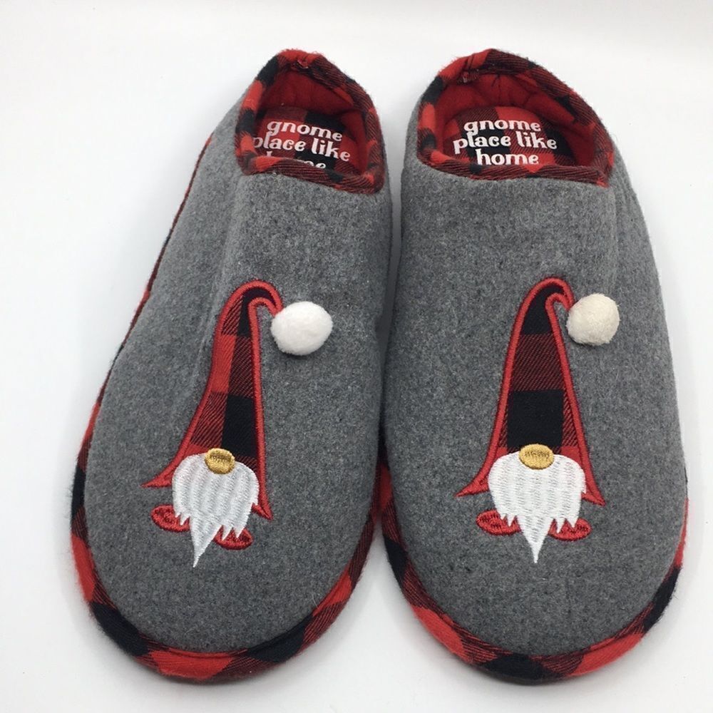 Dakota Plaid Gnome Holiday Cozy House Slippers Sz XL 11-12